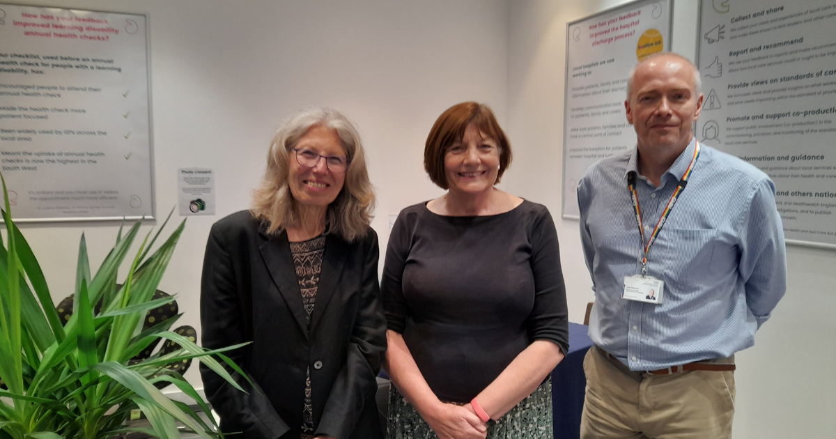 Healthwatch Board member Georgie Bigg, Councillor Helen Holland, Colin Bradbury Director of Strategy, Partnerships and Population for the BNSSG ICB.