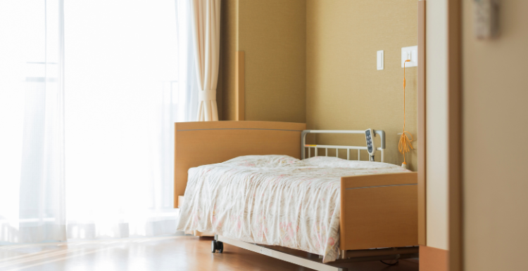 An empty room in a nursing home