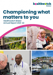 Healthwatch Bristol's annual report cover