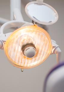 View of a dentist's lamp